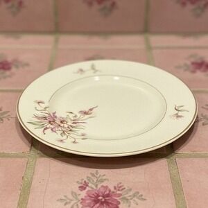 Arabia of Finland Maire Bread Plate, Vintage Pink Floral Dinnerware, Tableware